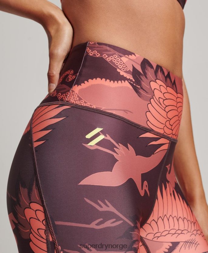 Superdry rød klær 86P46D4042 core 7/8 tights kvinner