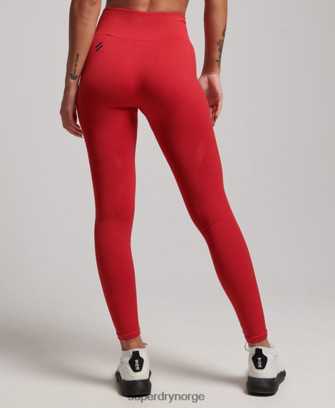 Superdry rød klær 86P46D4055 core sømløse stramme leggings kvinner