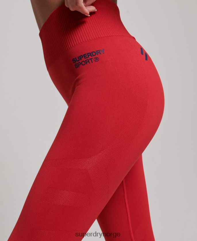 Superdry rød klær 86P46D4055 core sømløse stramme leggings kvinner
