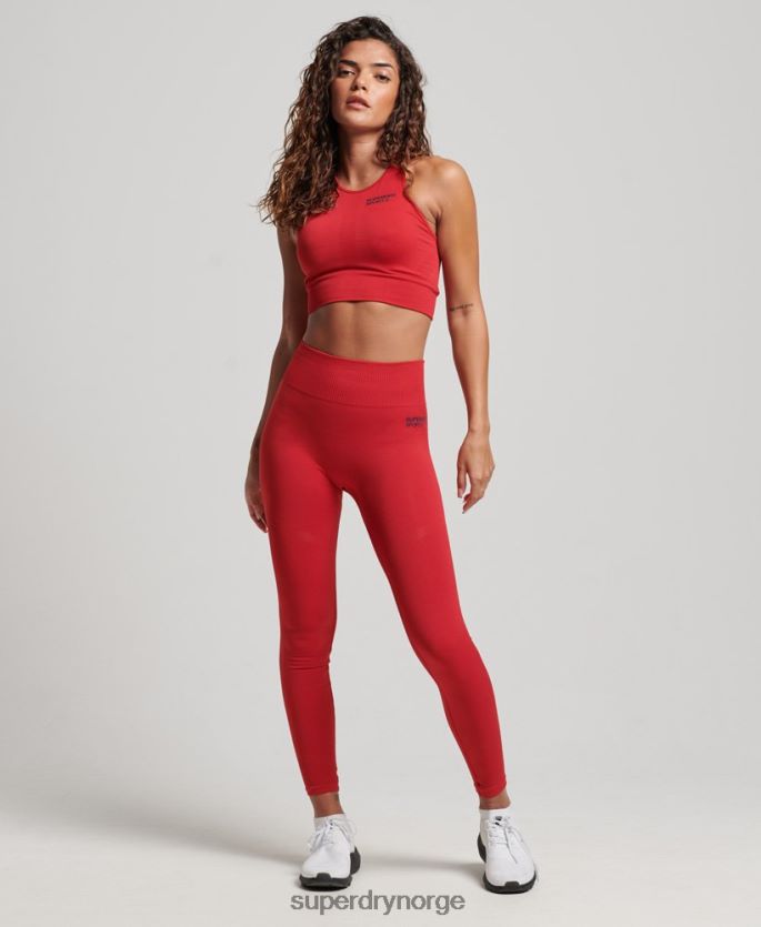 Superdry rød klær 86P46D4055 core sømløse stramme leggings kvinner