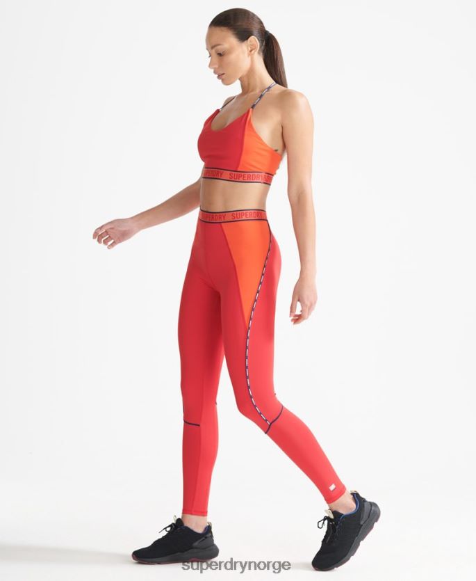 Superdry rød klær 86P46D4085 train branded elastiske trange leggings kvinner