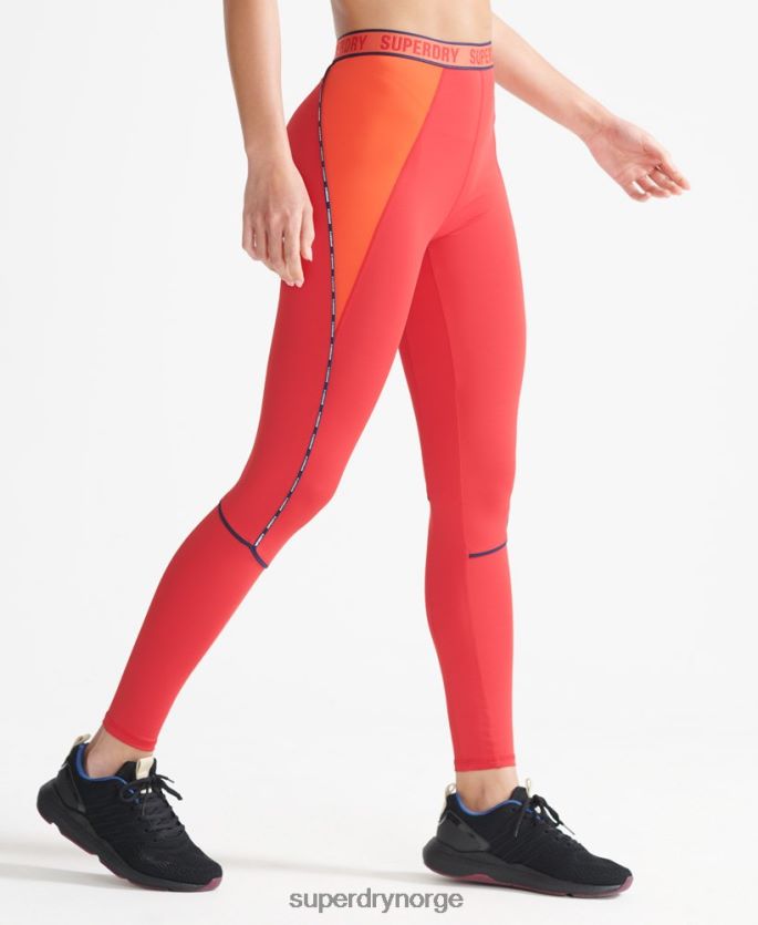 Superdry rød klær 86P46D4085 train branded elastiske trange leggings kvinner
