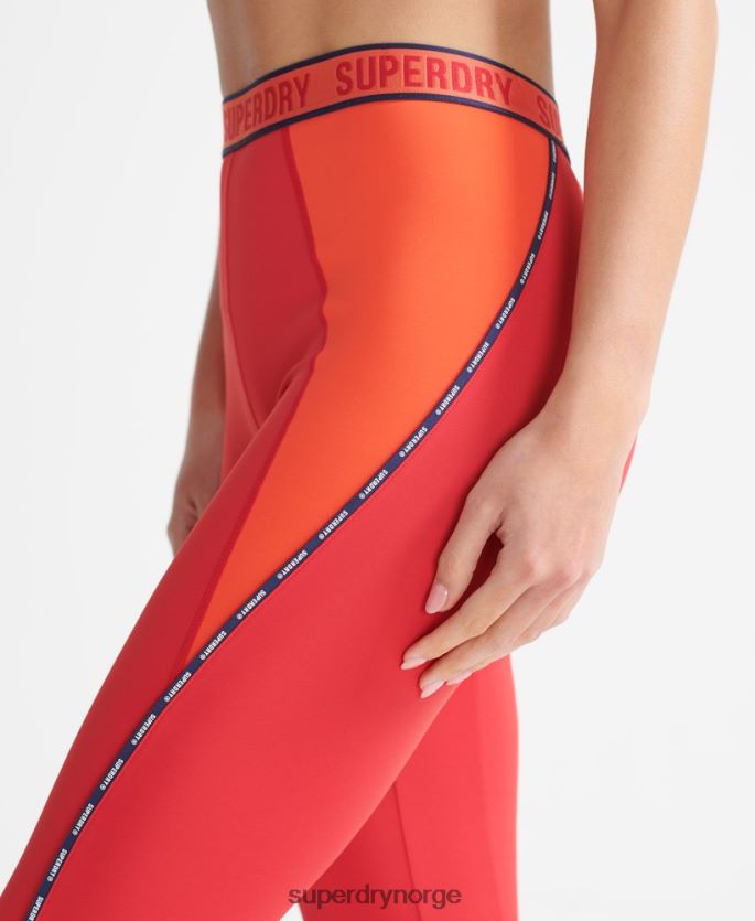 Superdry rød klær 86P46D4085 train branded elastiske trange leggings kvinner