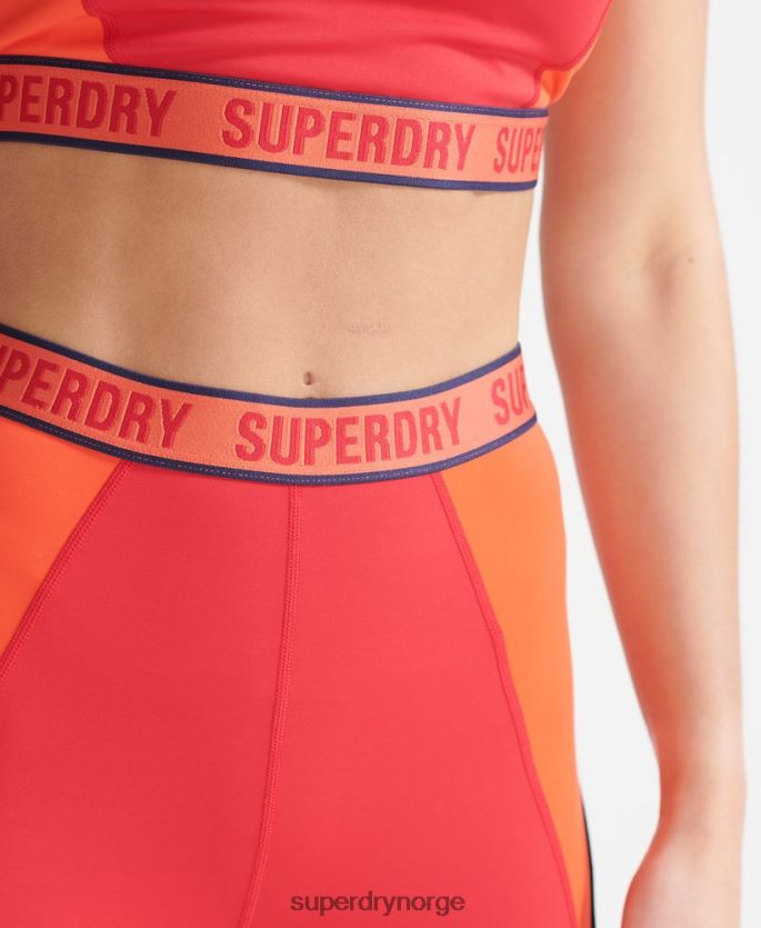 Superdry rød klær 86P46D4085 train branded elastiske trange leggings kvinner