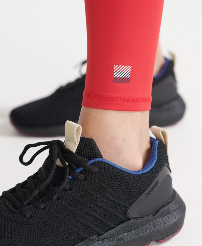 Superdry rød klær 86P46D4085 train branded elastiske trange leggings kvinner