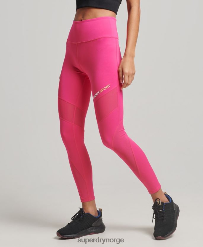 Superdry rosa klær 86P46D4075 trening 7/8 mesh legging kvinner