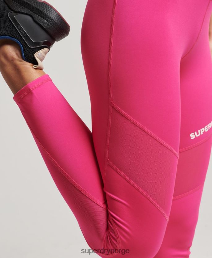 Superdry rosa klær 86P46D4075 trening 7/8 mesh legging kvinner