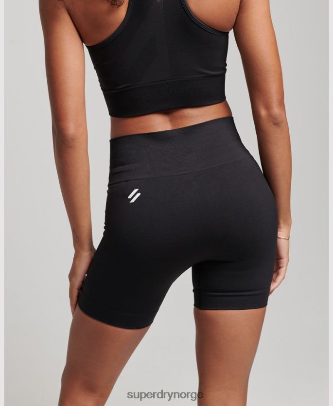 Superdry svart klær 86P46D3117 trange shorts uten sømløs kjerne kvinner