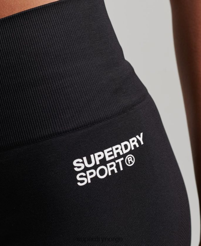 Superdry svart klær 86P46D3117 trange shorts uten sømløs kjerne kvinner