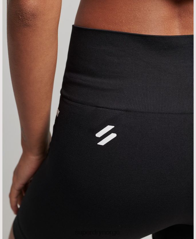Superdry svart klær 86P46D3117 trange shorts uten sømløs kjerne kvinner