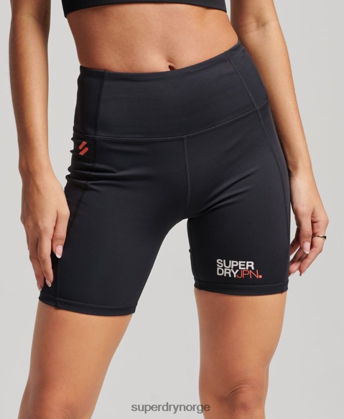 Superdry svart klær 86P46D3126 core seks tommers trange shorts kvinner