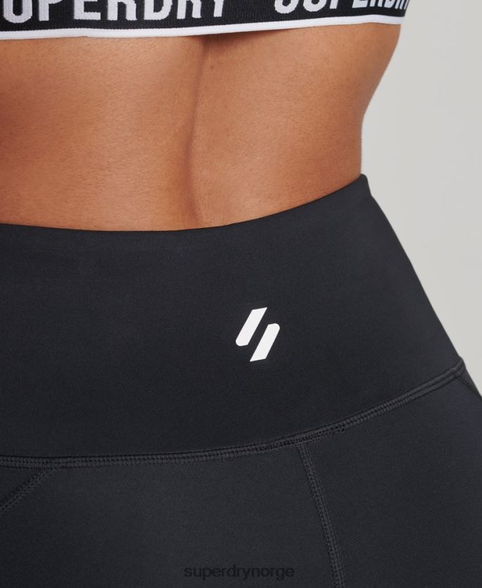 Superdry svart klær 86P46D3134 6-tommers trange shorts kvinner