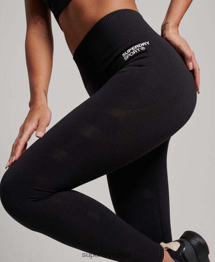 Superdry svart klær 86P46D4051 core sømløse stramme leggings kvinner