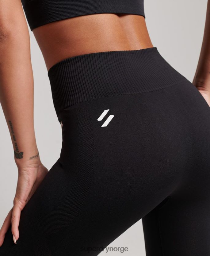 Superdry svart klær 86P46D4051 core sømløse stramme leggings kvinner
