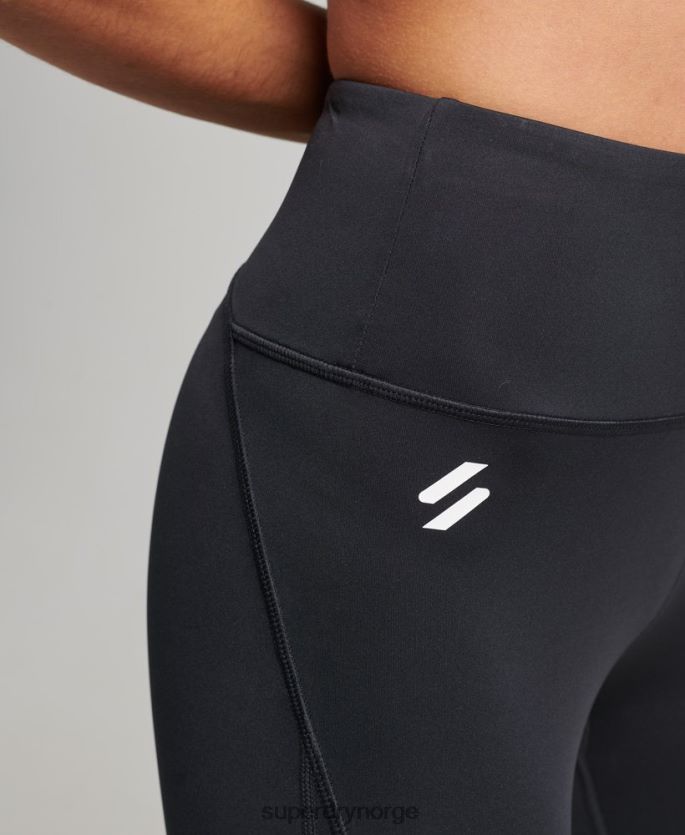 Superdry svart klær 86P46D4063 core 7/8 trange leggings kvinner
