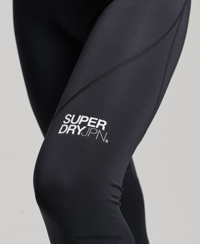 Superdry svart klær 86P46D4063 core 7/8 trange leggings kvinner