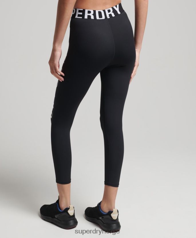 Superdry svart klær 86P46D4068 trening cross 7/8 leggings kvinner