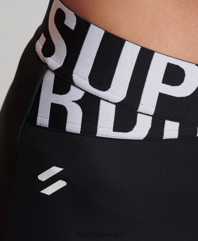 Superdry svart klær 86P46D4068 trening cross 7/8 leggings kvinner