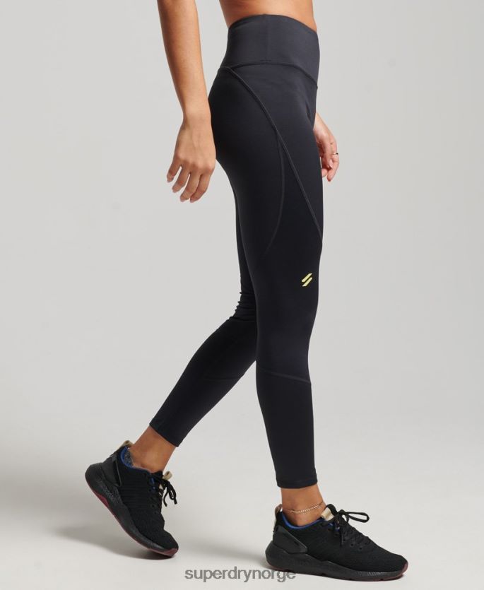 Superdry svart klær 86P46D4071 core 7/8 trange leggings kvinner