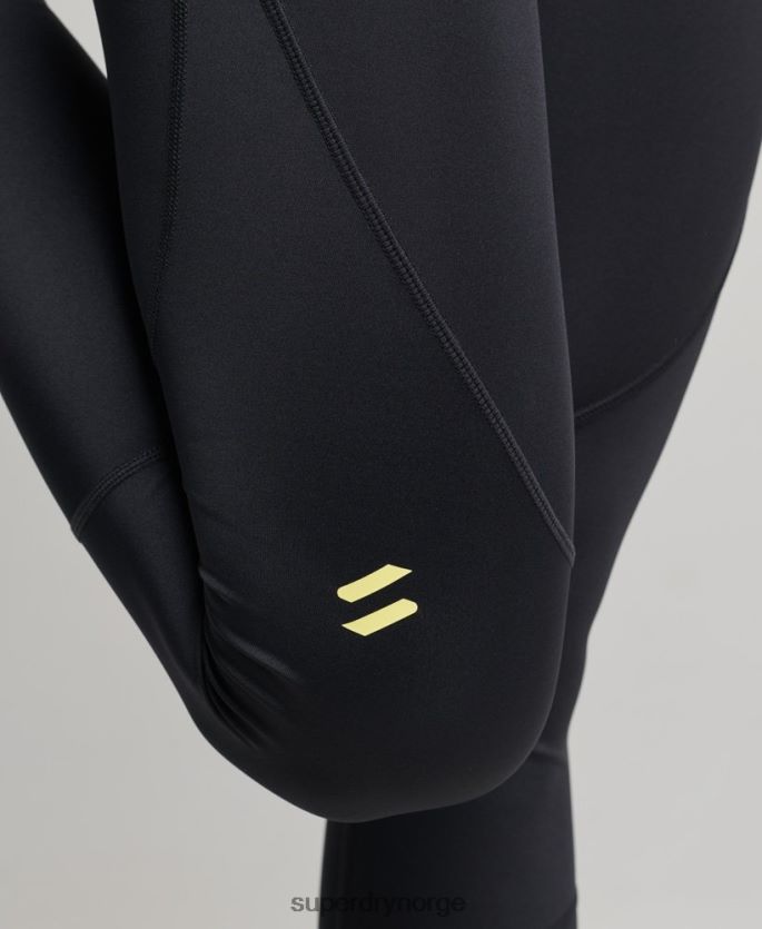 Superdry svart klær 86P46D4071 core 7/8 trange leggings kvinner