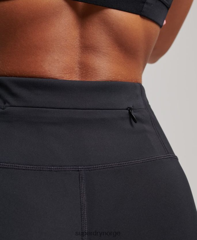 Superdry svart klær 86P46D4080 treningsmesh 7/8 leggings kvinner