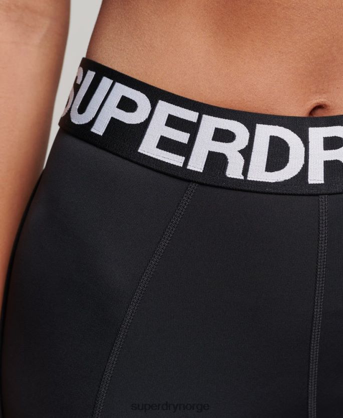 Superdry svart klær 86P46D4082 train branded elastiske trange leggings kvinner