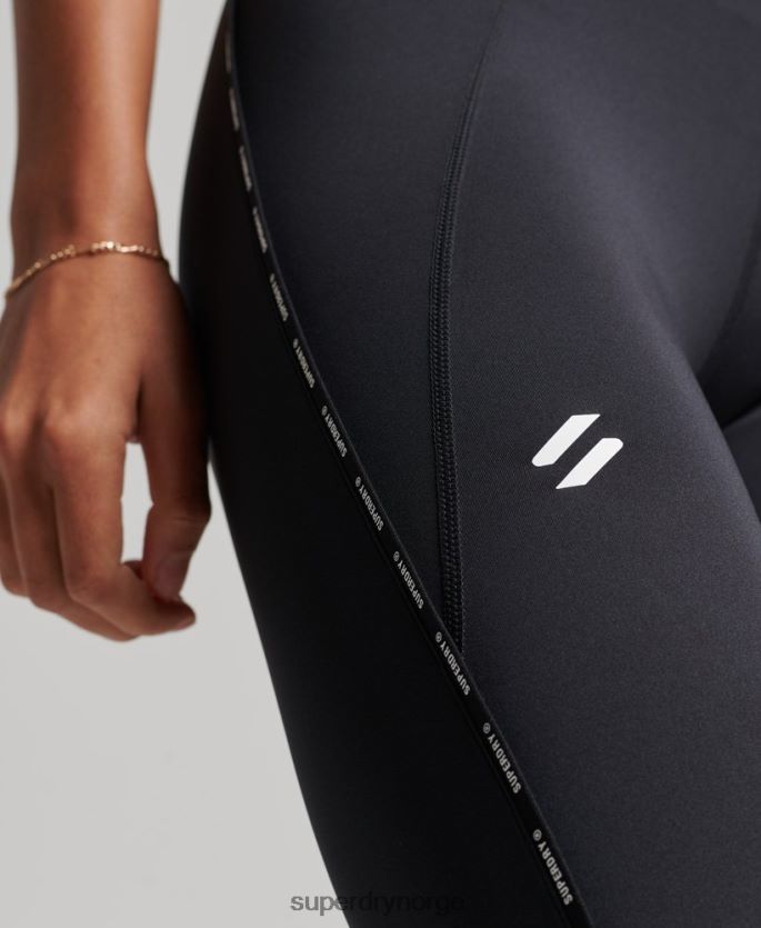 Superdry svart klær 86P46D4082 train branded elastiske trange leggings kvinner