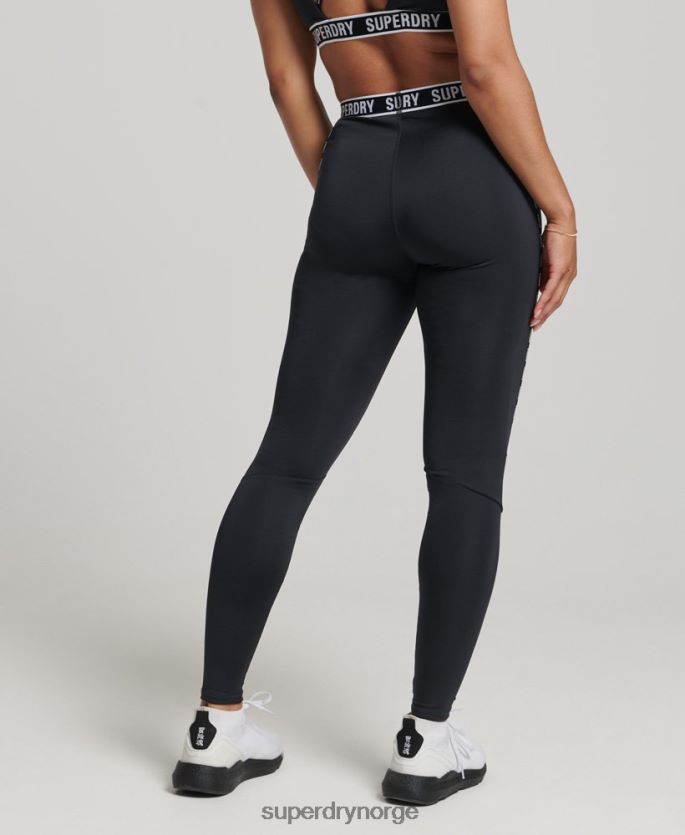 Superdry svart klær 86P46D4086 elastiske leggings av togmerke kvinner