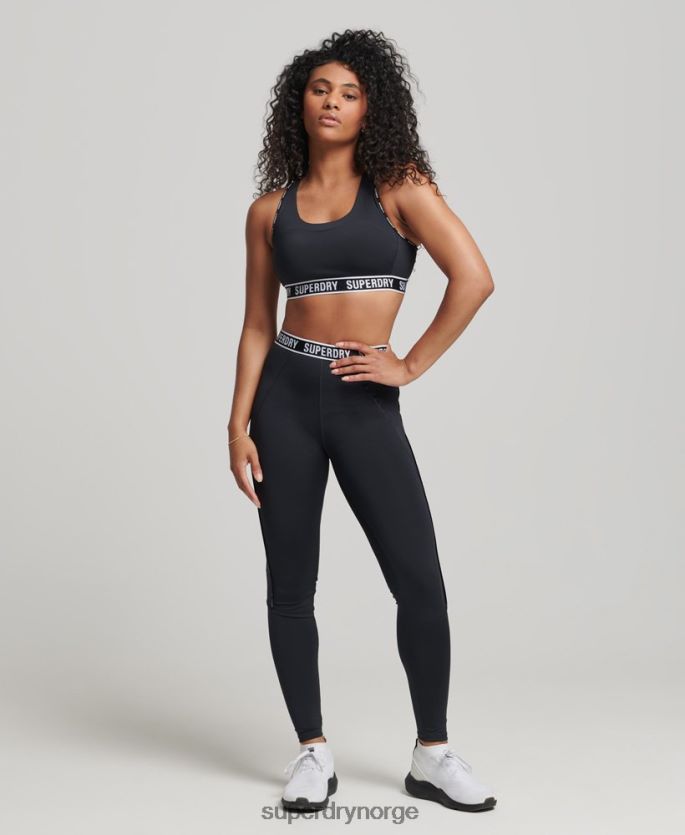 Superdry svart klær 86P46D4086 elastiske leggings av togmerke kvinner
