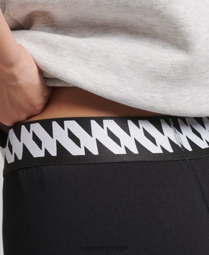 Superdry svart klær 86P46D6661 elastiske leggings med logografikk kvinner