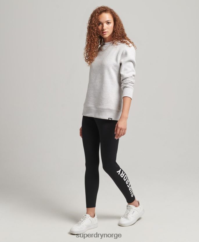 Superdry svart klær 86P46D6661 elastiske leggings med logografikk kvinner