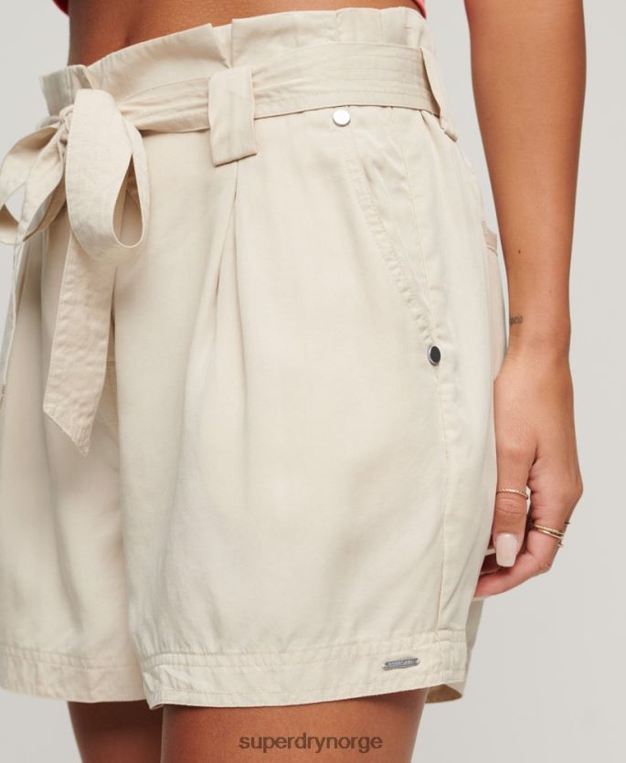 Superdry beige klær 86P46D3106 ørken paperbag shorts kvinner