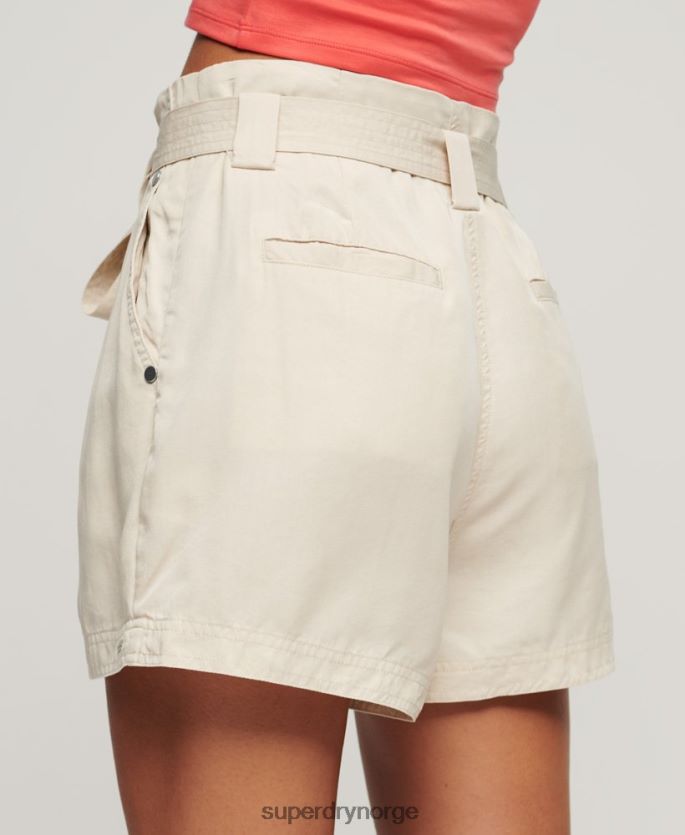 Superdry beige klær 86P46D3106 ørken paperbag shorts kvinner