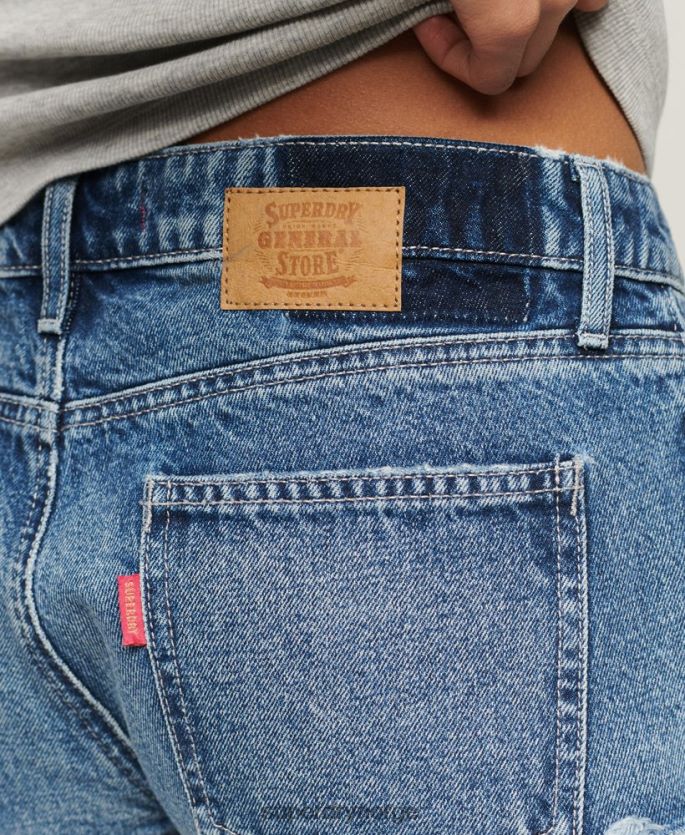 Superdry blå klær 86P46D2090 Denimshorts med diamanter kvinner