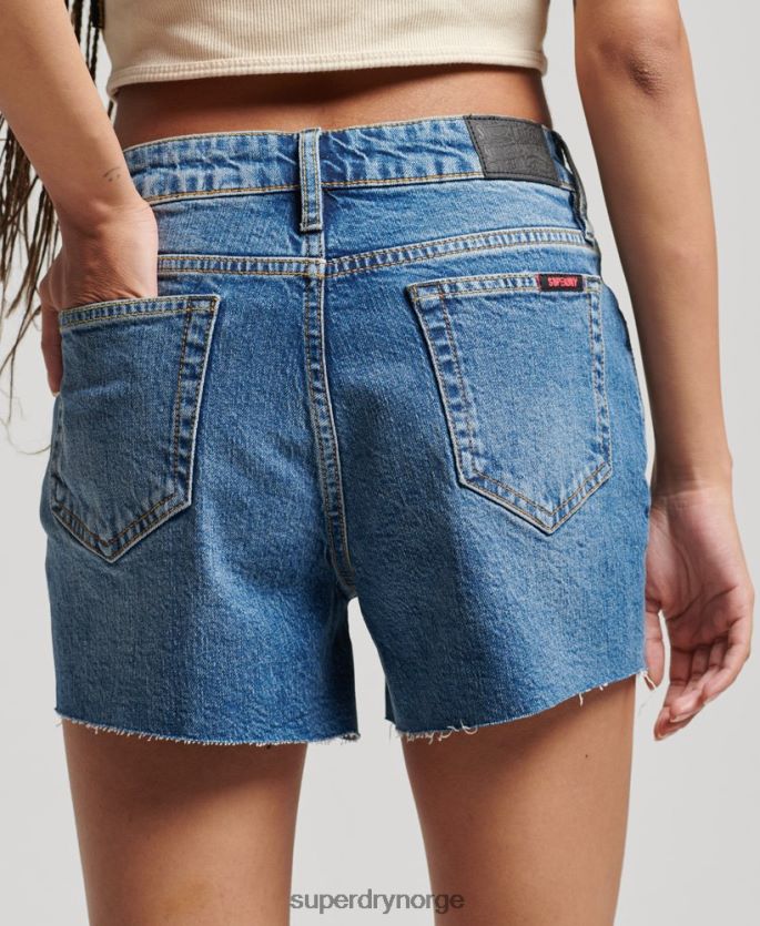 Superdry blå klær 86P46D2146 slanke shorts med middels høyde kvinner