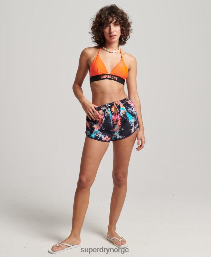 Superdry blå klær 86P46D3101 strandshorts med tryk kvinner