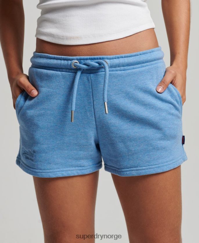 Superdry blå klær 86P46D3113 vintage logobrodert jerseyshorts kvinner