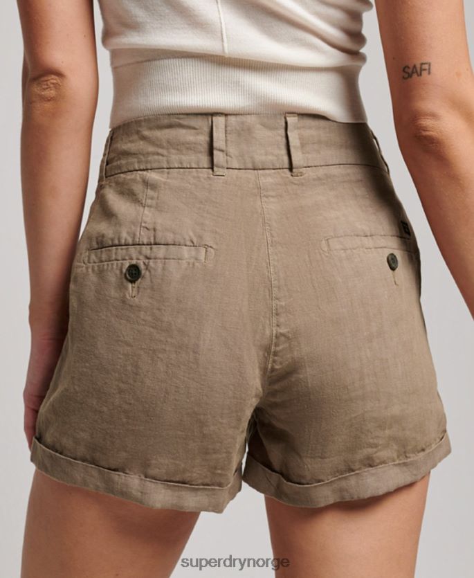 Superdry brun klær 86P46D2125 overfarget linshorts kvinner
