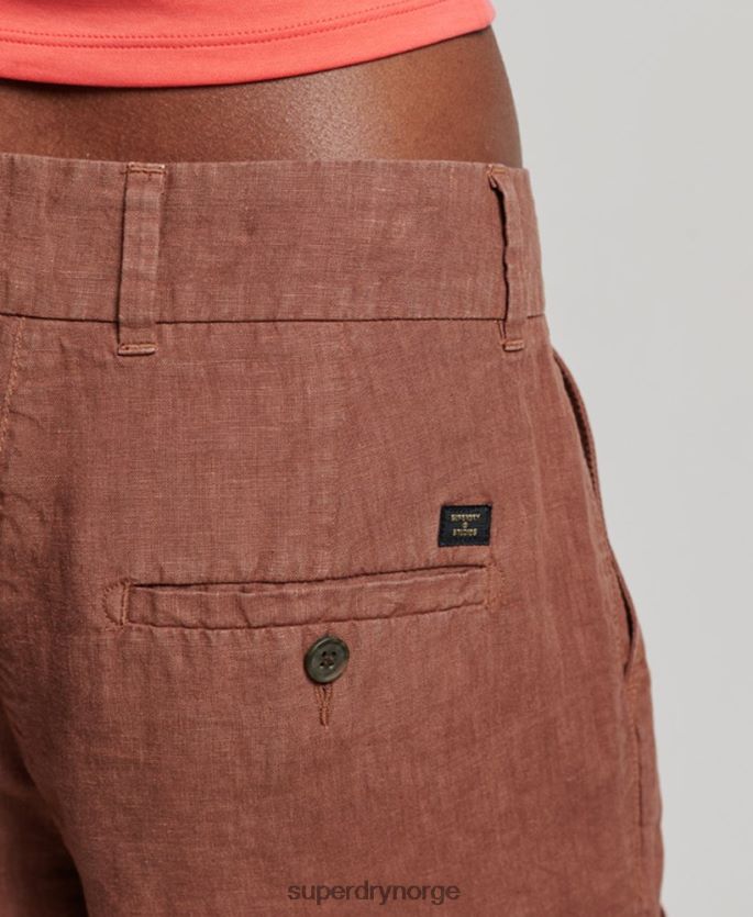 Superdry brun klær 86P46D2237 overfarget linshorts kvinner