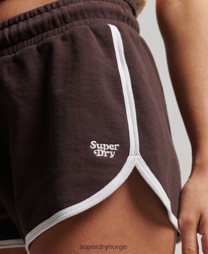 Superdry brun klær 86P46D3111 vintage jersey racer-shorts kvinner