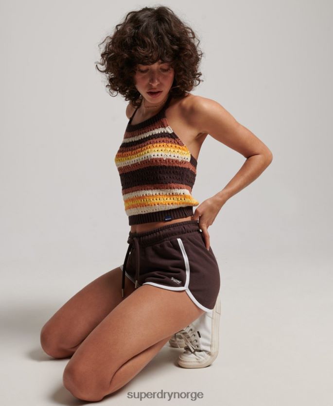 Superdry brun klær 86P46D3111 vintage jersey racer-shorts kvinner