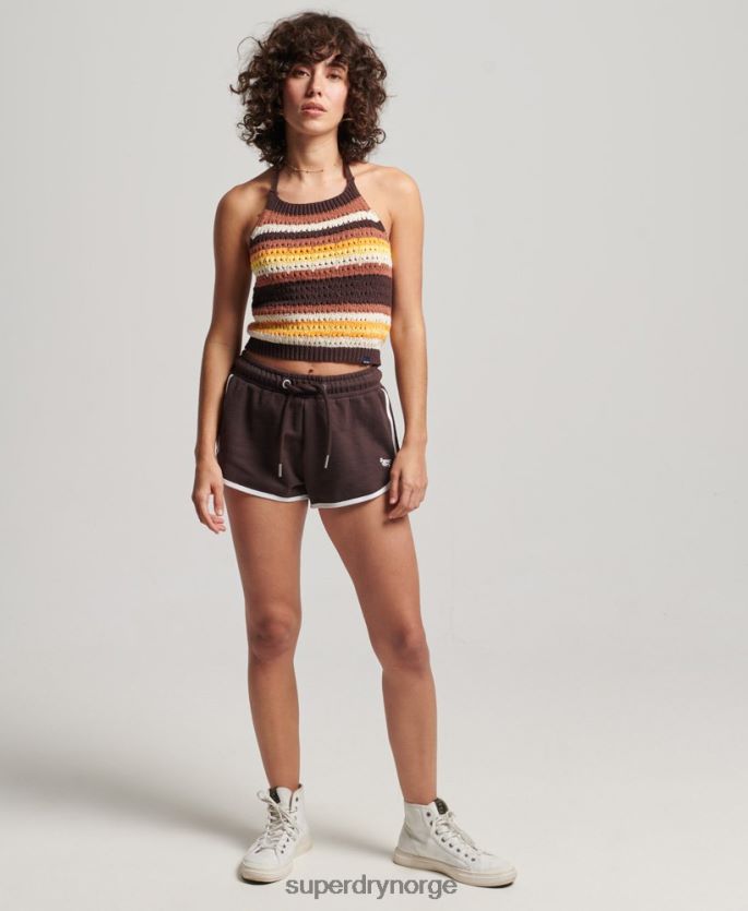 Superdry brun klær 86P46D3111 vintage jersey racer-shorts kvinner