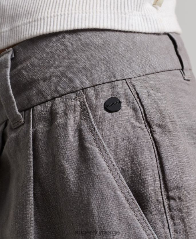 Superdry grå klær 86P46D2156 overfarget linshorts kvinner