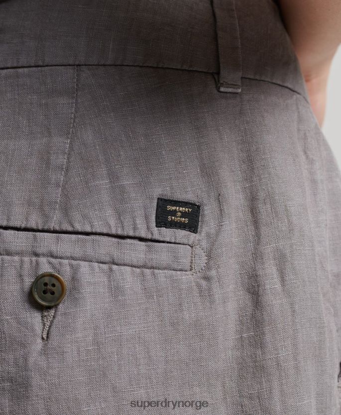 Superdry grå klær 86P46D2156 overfarget linshorts kvinner