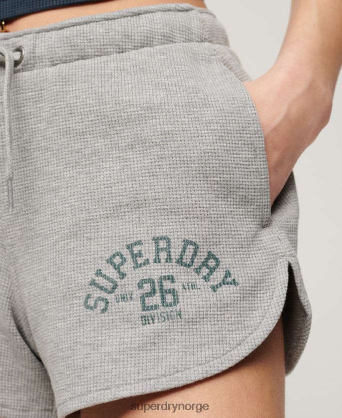Superdry grå klær 86P46D2183 atletisk essensielle vaffelshorts kvinner