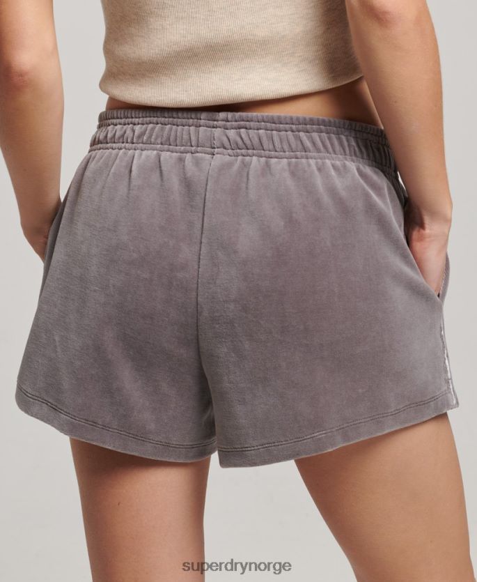 Superdry grå klær 86P46D3146 s logo velourshorts kvinner