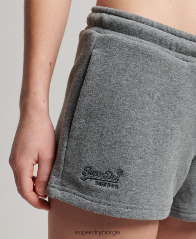 Superdry grå klær 86P46D6639 jerseyshorts med vintage logo i økologisk bomull kvinner