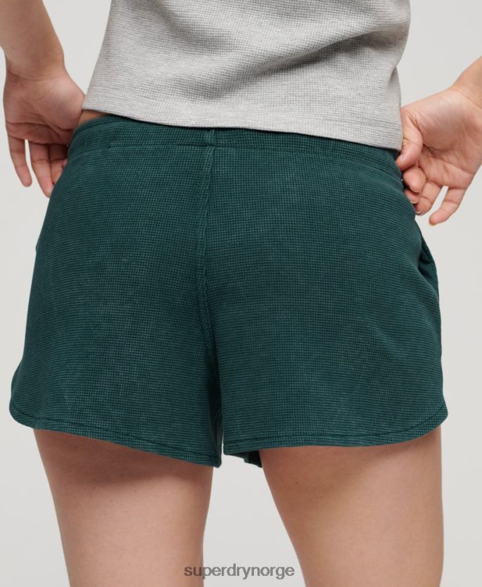 Superdry grønn klær 86P46D3109 atletisk essensielle vaffelshorts kvinner