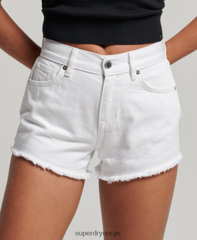 Superdry hvit klær 86P46D2024 høyhøyde denimshorts kvinner