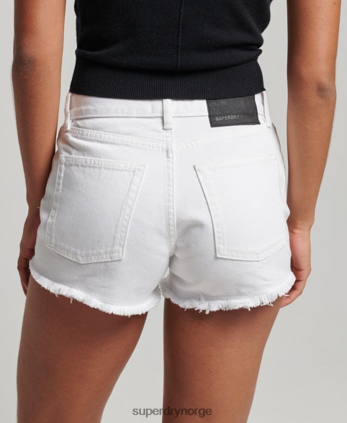Superdry hvit klær 86P46D2024 høyhøyde denimshorts kvinner